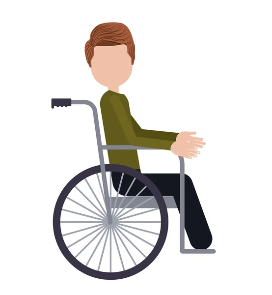 Rollstuhl für Behinderte isoliert Icon Design — Stockvektor