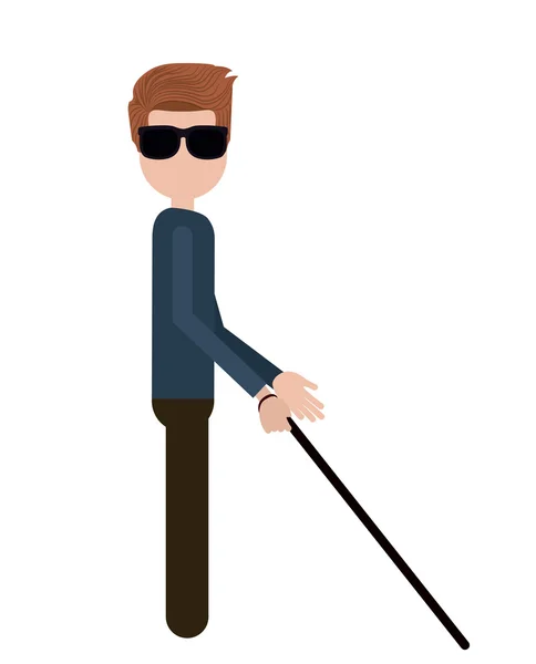 Pessoa cega design de ícone isolado — Vetor de Stock
