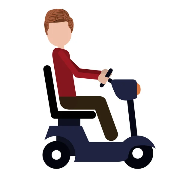 Sedia a rotelle per disabili disegno icona isolato — Vettoriale Stock