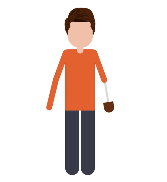 Persona con protesi mano isolato icona design — Vettoriale Stock