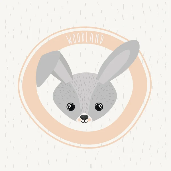 Rabbit cute woodland icon — Stock Vector