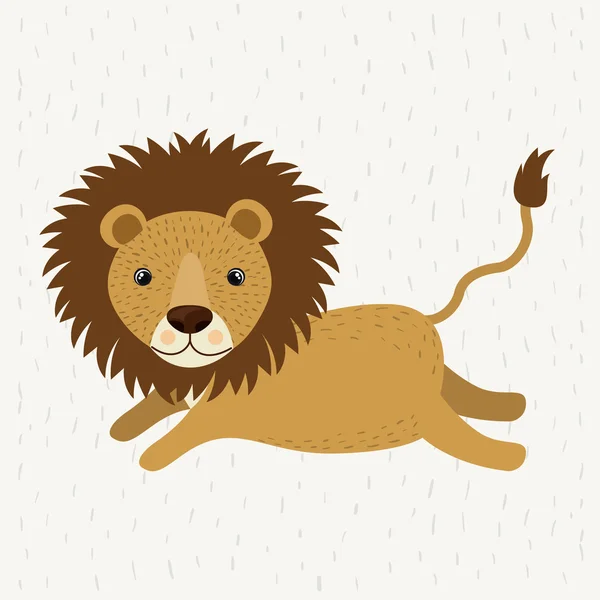 Lion icône de la faune mignonne — Image vectorielle