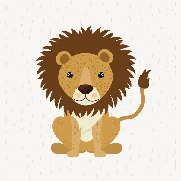 Lion icône de la faune mignonne — Image vectorielle