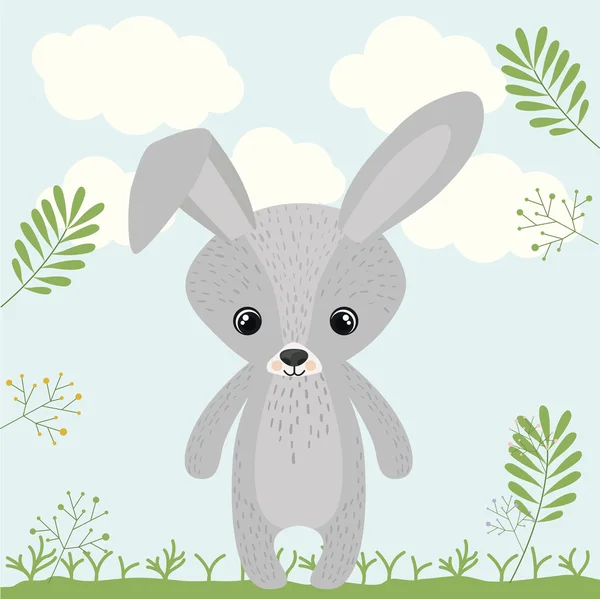 Rabbit cute woodland icon — стоковый вектор