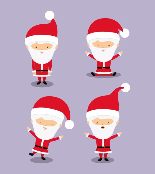 Santa claus cute group character icon — Stock Vector