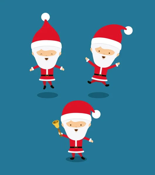 Noel Baba şirin grup karakter simgesi — Stok Vektör