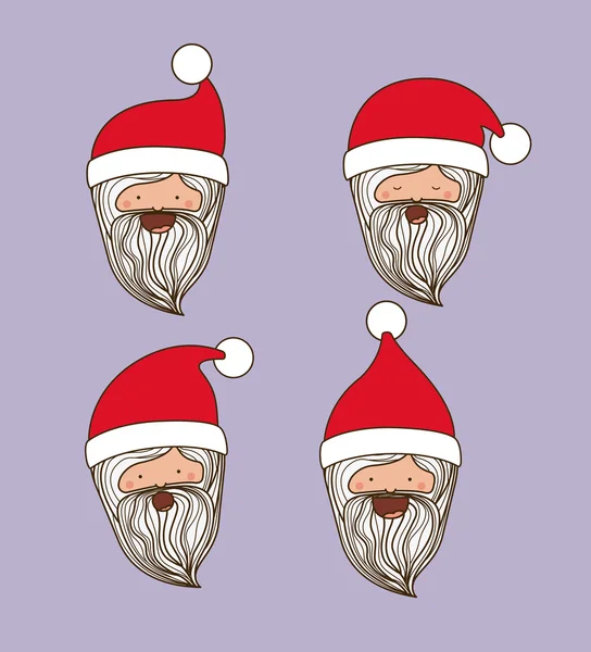 Santa claus cute group character icon — Stock Vector