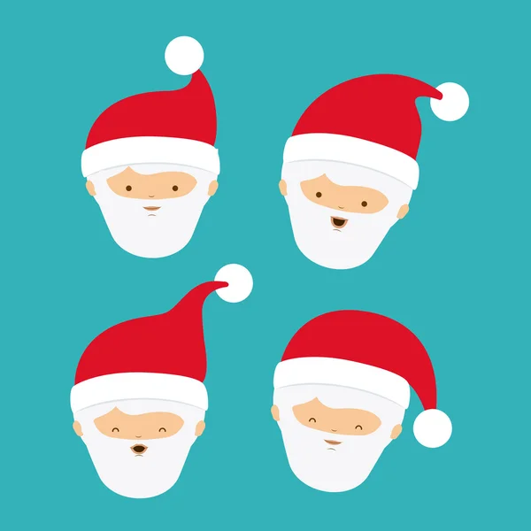 Santa claus cute group character icon — Stock Vector