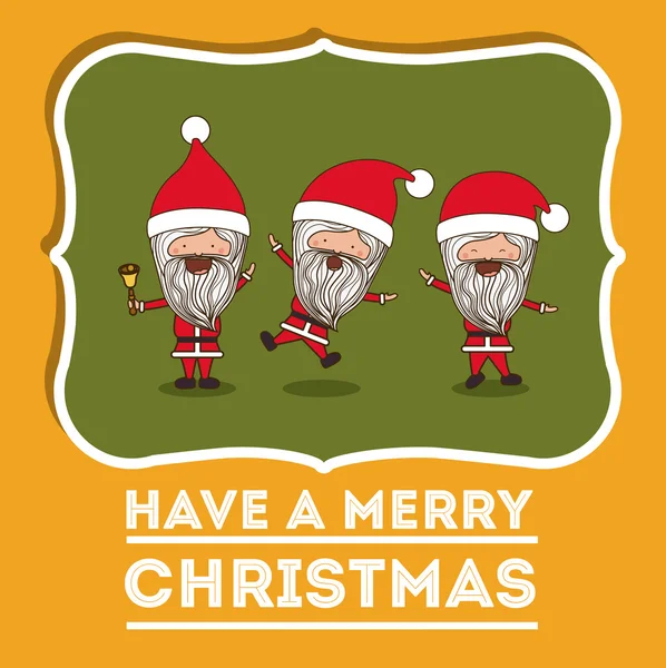 Santa claus lindo marco grupo carácter icono — Vector de stock