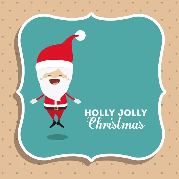 Santa claus cute frame character icon — Stock Vector