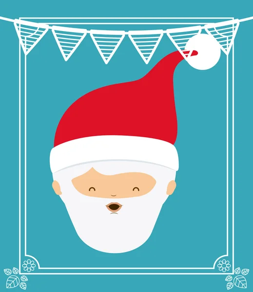 Santa claus cute frame character icon — Stock Vector