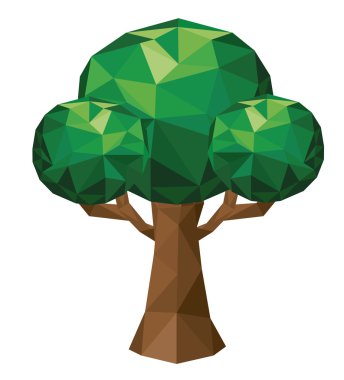 ağaç düşük Poli izole simgesi