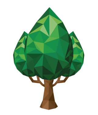 ağaç düşük Poli izole simgesi