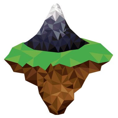 düşük Poli izole simgesi tasarım dağ ve arazi