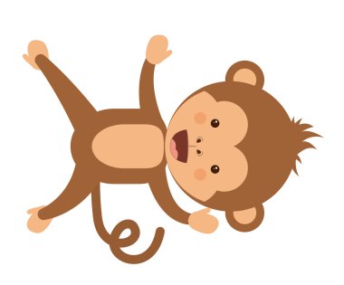 komik maymun karakter simgesi tasarım izole