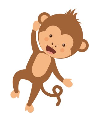 komik maymun karakter simgesi tasarım izole