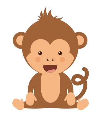 komik maymun karakter simgesi tasarım izole