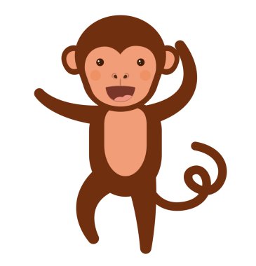 komik maymun karakter simgesi tasarım izole