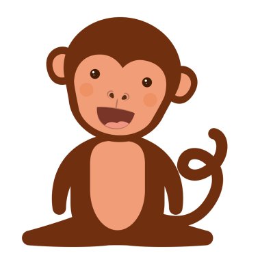 komik maymun karakter simgesi tasarım izole