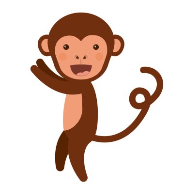 komik maymun karakter simgesi tasarım izole