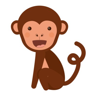 komik maymun karakter simgesi tasarım izole