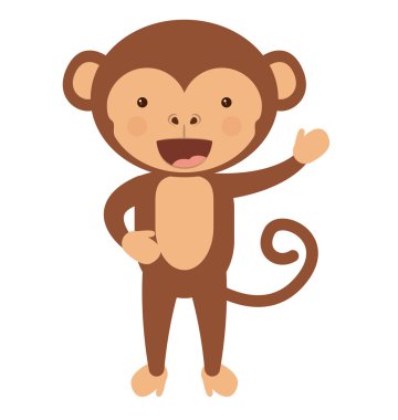 komik maymun karakter simgesi tasarım izole