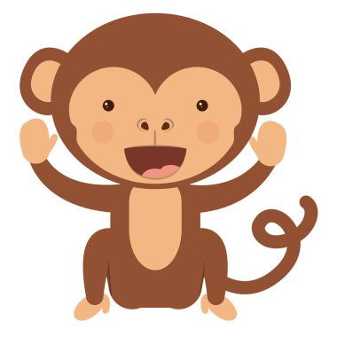 komik maymun karakter simgesi tasarım izole