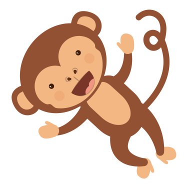 komik maymun karakter simgesi tasarım izole