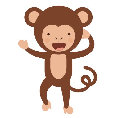 komik maymun karakter simgesi tasarım izole