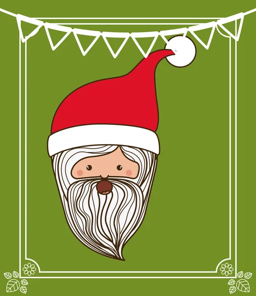 Santa claus schattig frame karakter pictogram — Stockvector