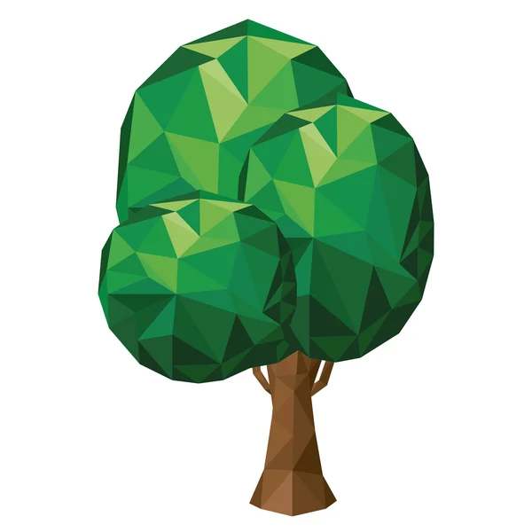 Tree low poly isolated icon design — Stock Vector