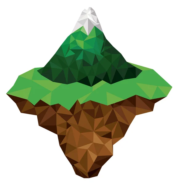 Górskie i tereny o niskiej poli na białym tle ikona designu — Wektor stockowy