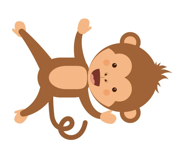 Funny monkey character isolated icon design — Stock Vector