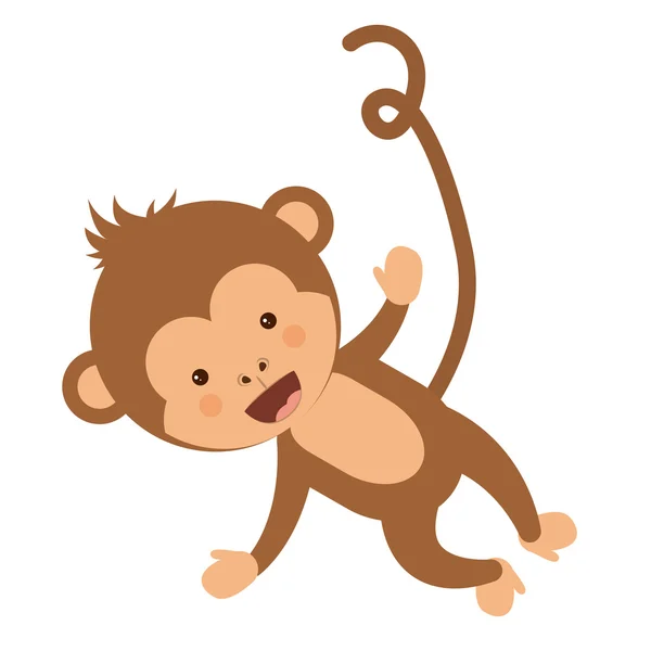 Personagem macaco engraçado ícone isolado design —  Vetores de Stock