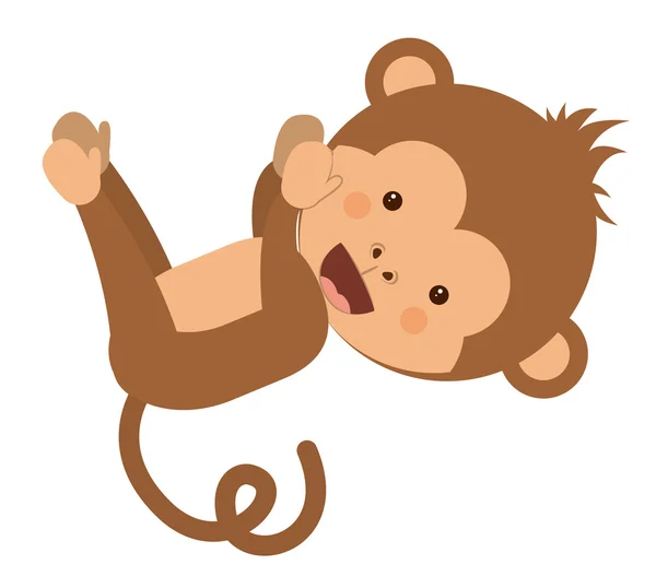 Funny monkey character isolated icon design — Stock Vector