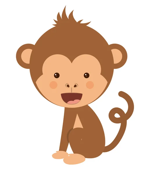 Grappige aap karakter geïsoleerd pictogram ontwerp — Stockvector