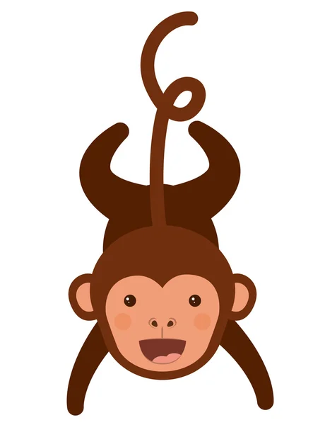 Personagem macaco engraçado ícone isolado design — Vetor de Stock