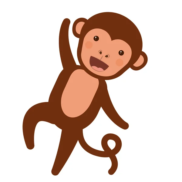 Personagem macaco engraçado ícone isolado design — Vetor de Stock