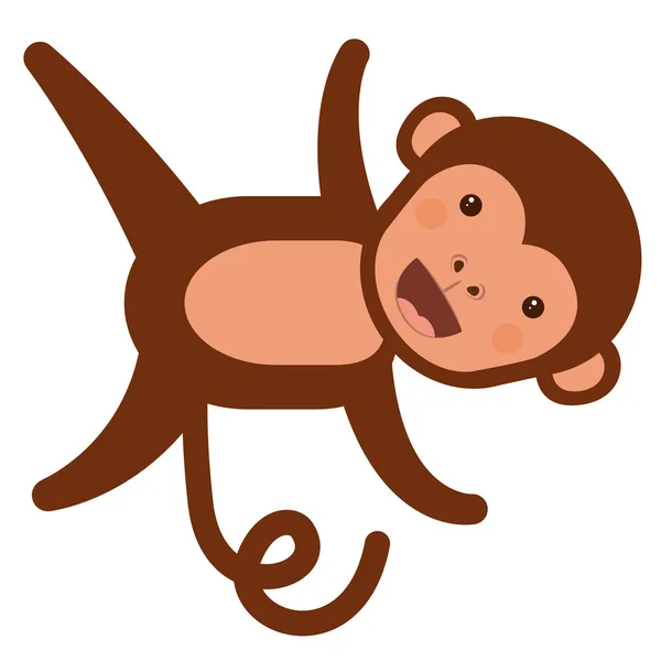 Personagem macaco engraçado ícone isolado design — Vetor de Stock