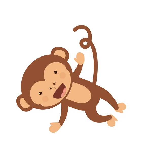 Personagem macaco engraçado ícone isolado design — Vetor de Stock