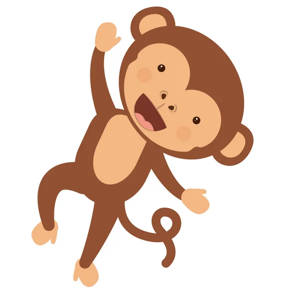 Lustige Affe Charakter isolierte Ikone Design — Stockvektor