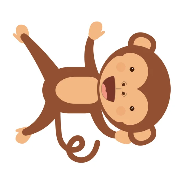 Personagem macaco engraçado ícone isolado design —  Vetores de Stock