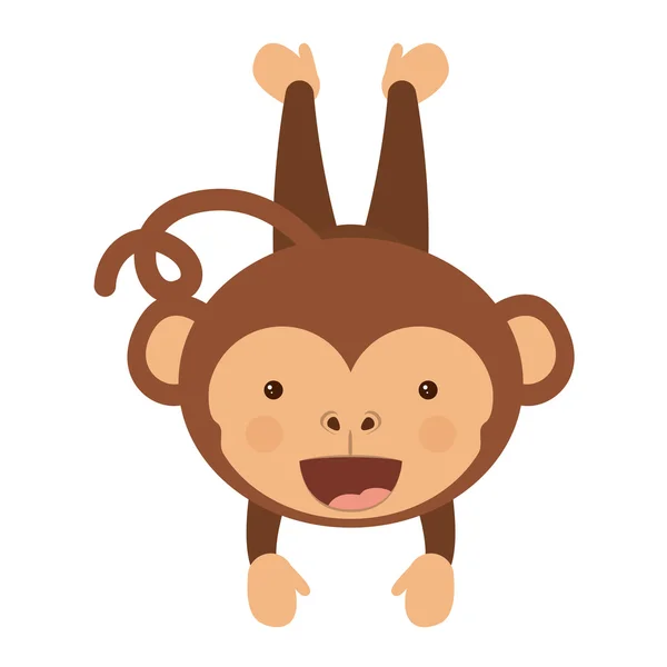 Personagem macaco engraçado ícone isolado design — Vetor de Stock