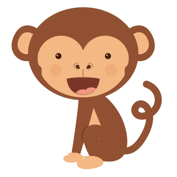 Drôle singe personnage isolé icône conception — Image vectorielle