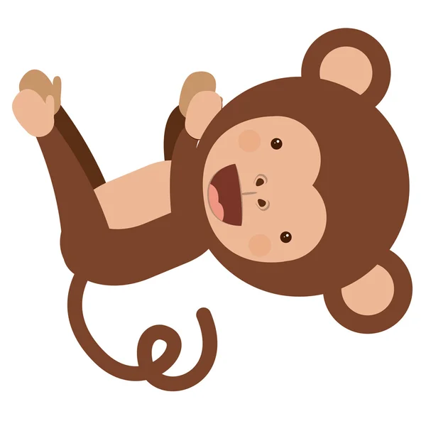 Charakter zabawne małpa na białym tle projekt ikonę — Wektor stockowy