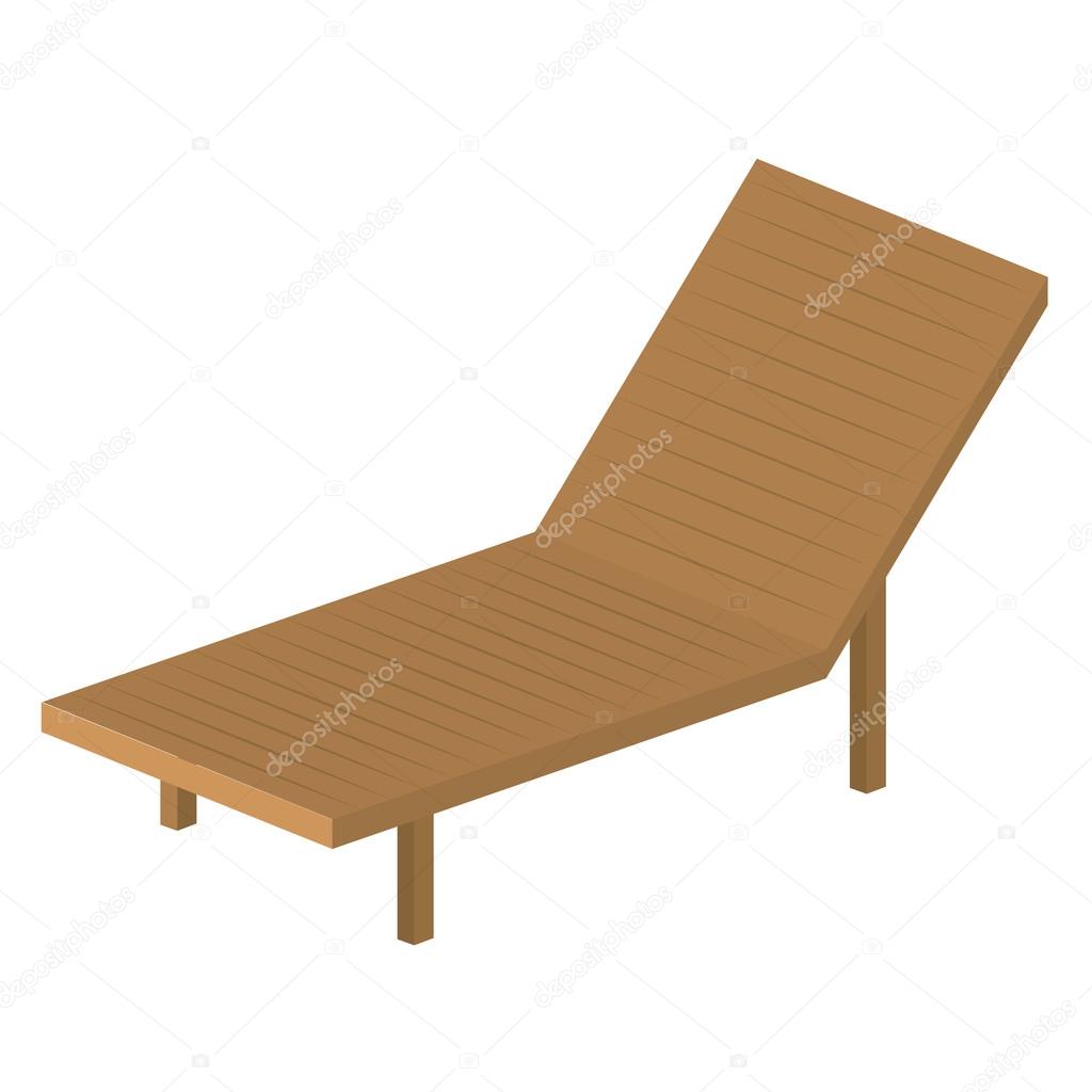Chaise De Plage Isolée De Dessin Icône Image Vectorielle