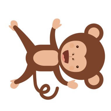 komik maymun karakter simgesi tasarım izole