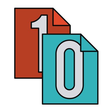 ikili kod içeren belgeler simgesi tasarım izole