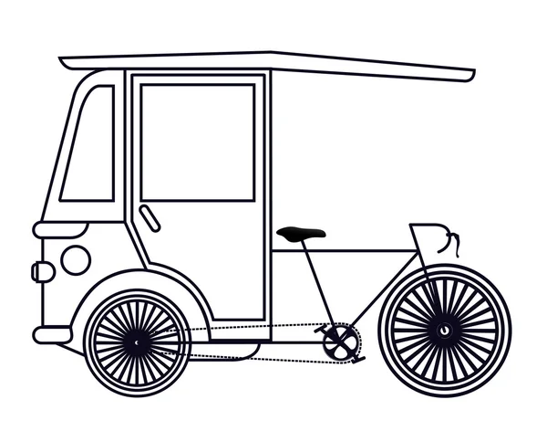 Rickshaw india diseño icono aislado — Archivo Imágenes Vectoriales