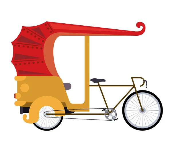 Rickshaw india isolated icon design — Stock Vector